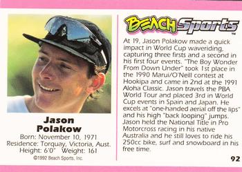 1992 Beach Sports #92 Jason Polakow Back